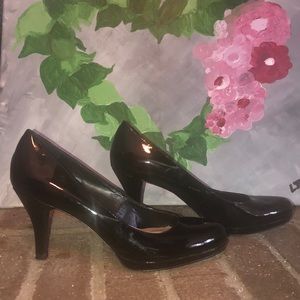 Franco Sarto Black Patent Heels